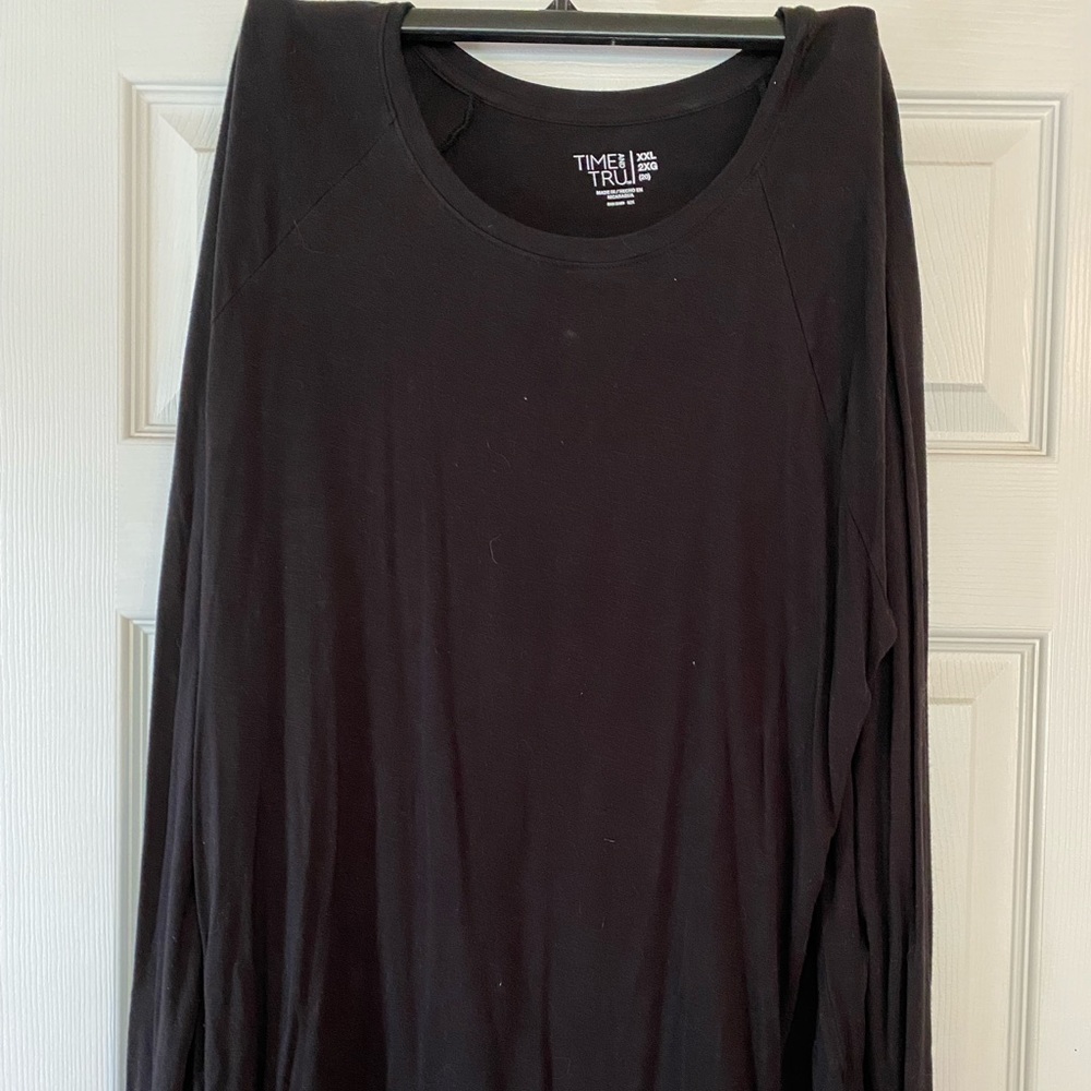 time and tru | black long sleeve | 2X